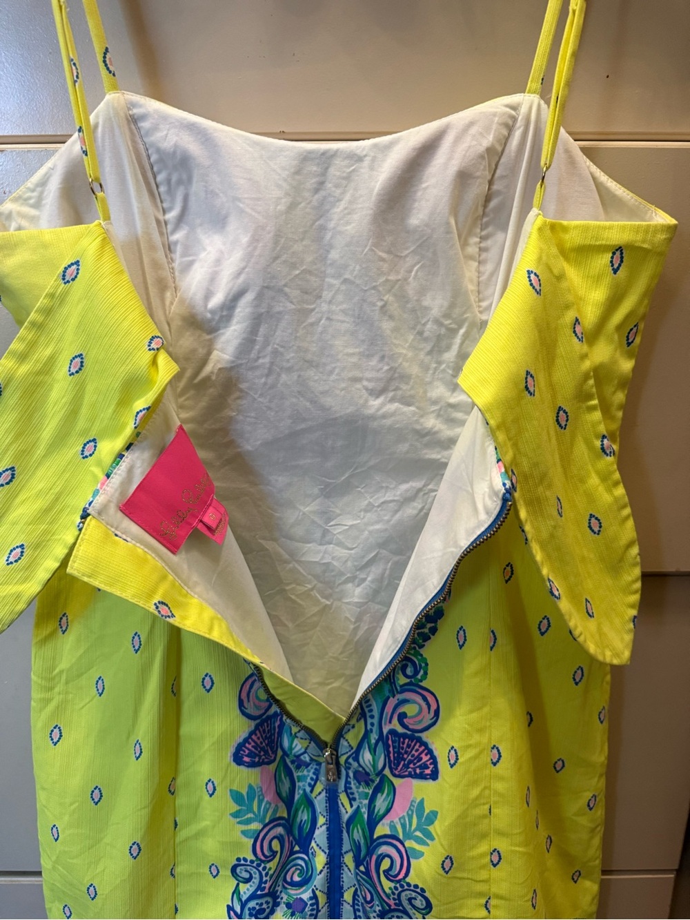 Lilly Pulitzer Yellow Printed Summer Dress with Pink Label sz0 - Picture 12 of 12